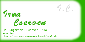 irma cserven business card